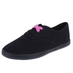 Womens Sneakers 5W City Sneaks Black Bal Canvas Fabric Tennis Shoes Wide Padded
